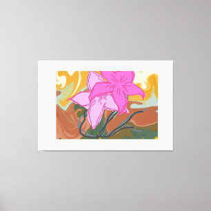 Denna abstrakta blommiga konstdesign blandar mjuk canvastryck
