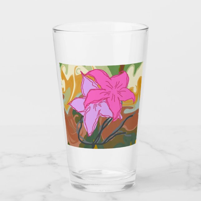Denna abstrakta blommiga konstdesign blandar mjuk  glaskopp (Framsida)