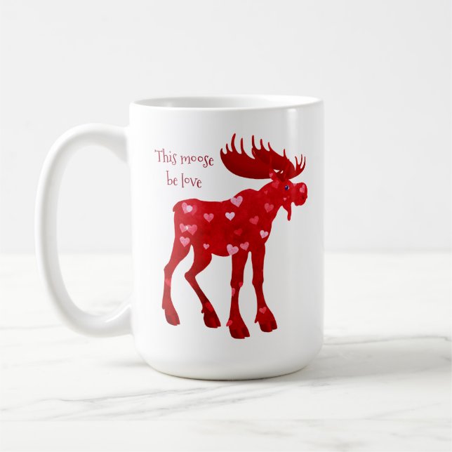 Denna älg är kärlek - 15 oz. Mugg (Vänster)