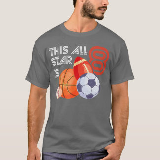 Denna All Star är 8 år gammal födelsedagsbasketbol T Shirt