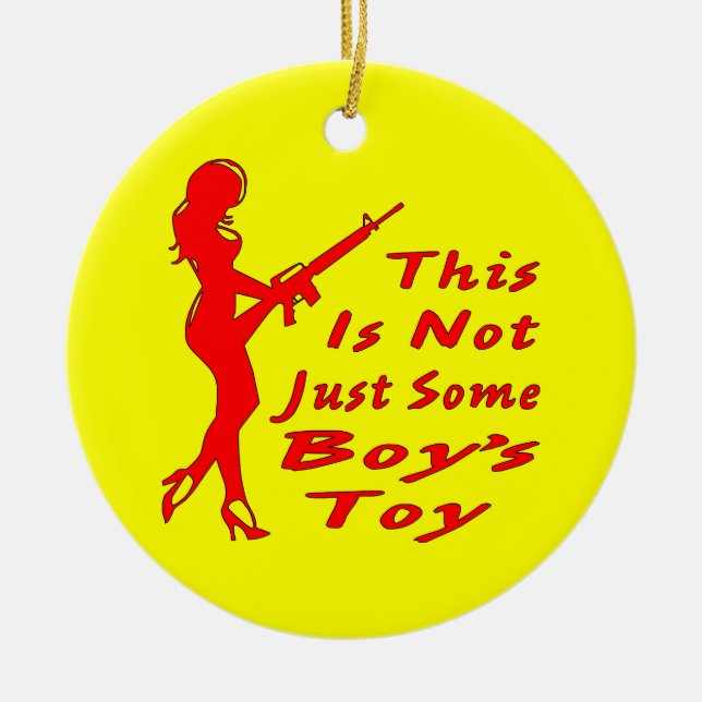 Denna AR15 är inte bara någon pojkes Leksak Julgransprydnad Keramik (Framsidan)