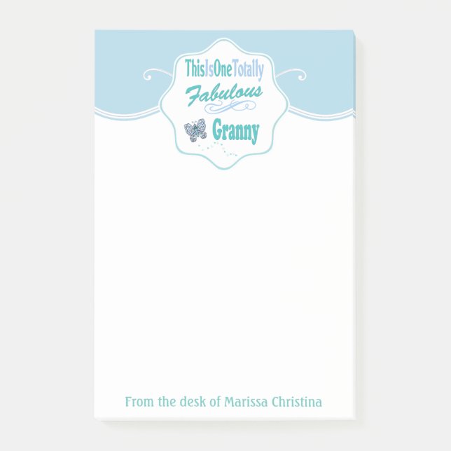 Denna är en totalt sagolik Granny Post-it Block (Framsida)
