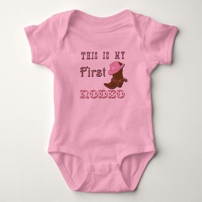 Denna är min första tutu för rodeoflickabebiset tee shirt (Framsida)