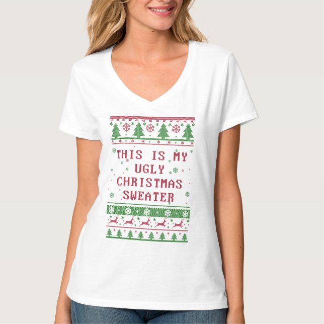 Denna är min fula jultröja t shirt (Framsida)