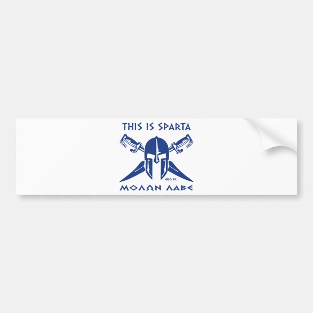 Denna är Sparta - Molon Lave - blått Bildekal (Framsidan)