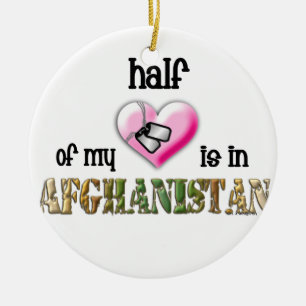 Denna årshalva av min hjärta är i Afghanistan Julgransprydnad Keramik