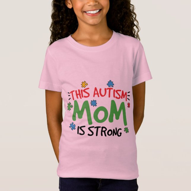 Denna autism mamma är stark t shirt (Framsida)