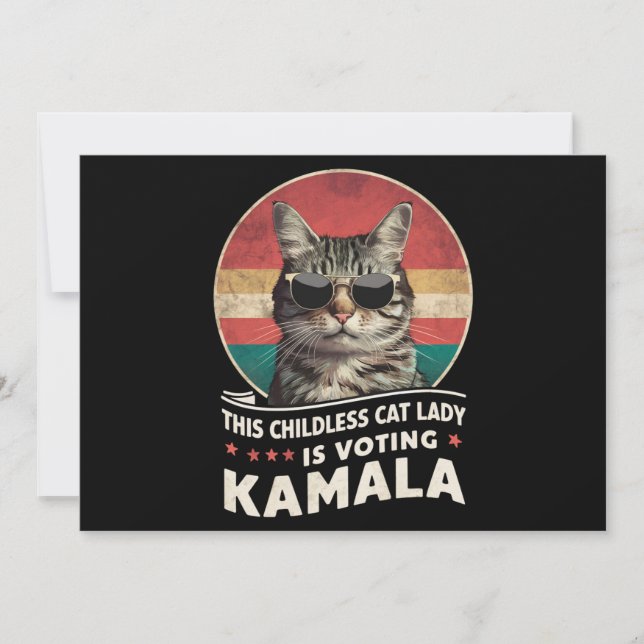 Denna barnlösa Cat Dam röstar Kamala Inbjudningar (Framsida)