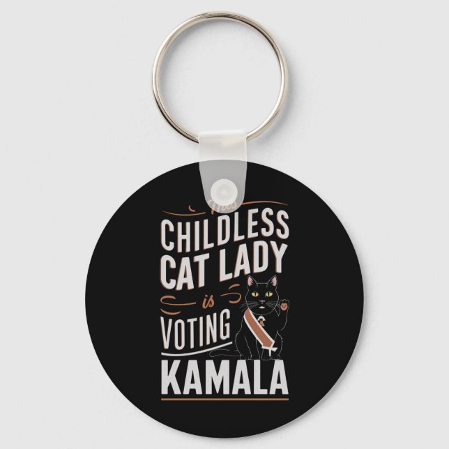 Denna barnlösa Cat Dam röstar Kamala Nyckelring (Framsida)