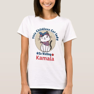 Denna barnlösa Cat Dam röstar Kamala T Shirt