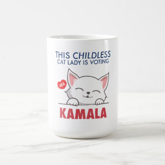 Denna barnlösa katt i Dam röstar Kamala Kaffemugg