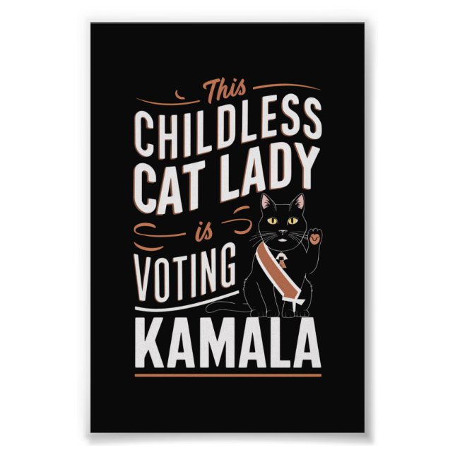 Denna Barnlösa Kattdam Dammar Kamala Fototryck (Framsidan)