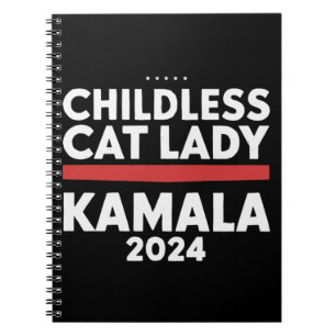 Denna barnlösa kattdam dammen röstar Kamala 2024 Anteckningsbok