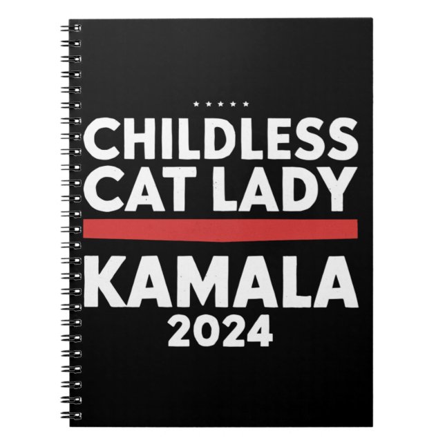 Denna barnlösa kattdam dammen röstar Kamala 2024 Anteckningsbok (Framsidan)