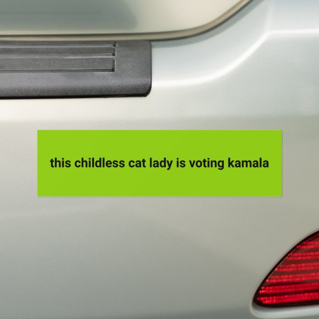 Denna barnlösa kattdam dammen röstar kamala grön bildekal (På Bil)