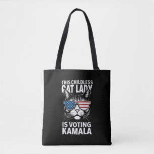Denna barnlösa kattdam dammen röstar Kamala-Harris Tygkasse