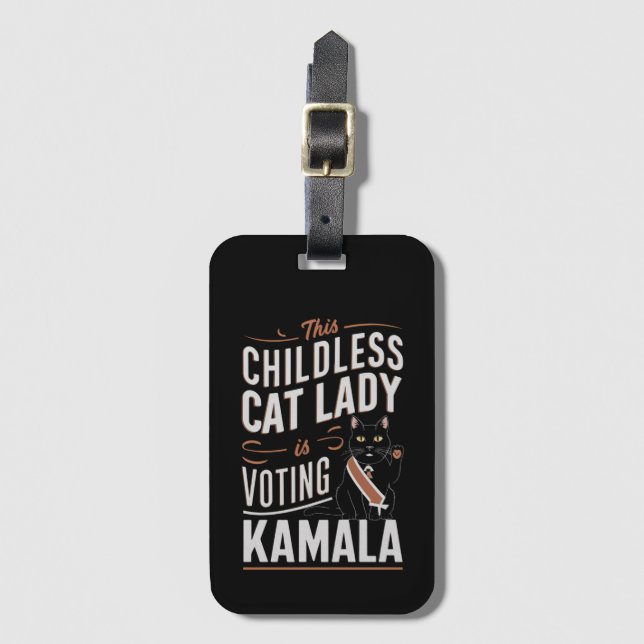 Denna barnlösa kattdam röstar Kamala Bagagebricka (Framsida vertikal)