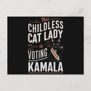 Denna barnlösa kattdam röstar Kamala Vykort