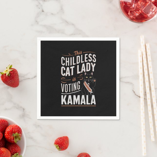 Denna barnlösa kattdamen röstar Kamala Pappersservett (Insitu)
