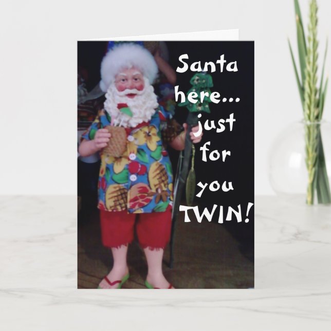 DENNA BEACH SANTA HOPPAS TWINS CHRISTMAS ÄR JÄMLIG HELGKORT (Framsida)
