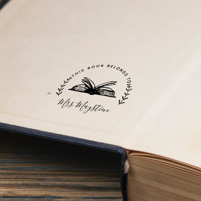Denna bok tillhör bokskript självfärgande stämpel (This Book Belongs To Book Script Self-inking Stamp)