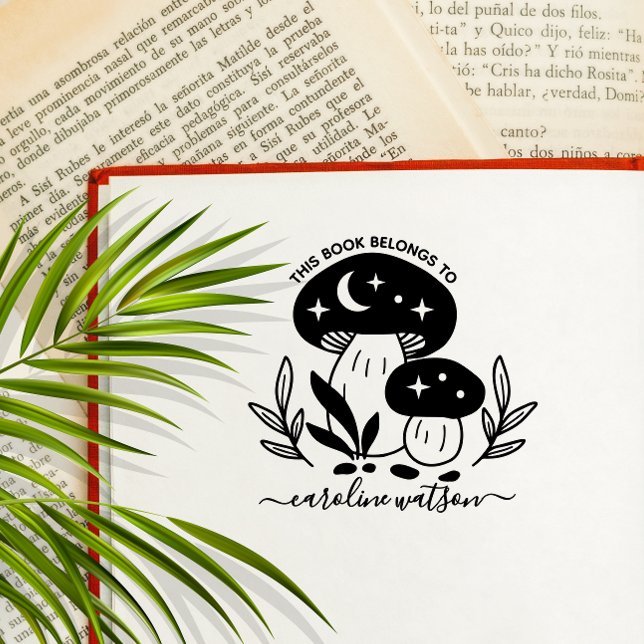 Denna bok tillhör Mushroom Rubber Stamp  Stämpel (Skapare uppladdad)