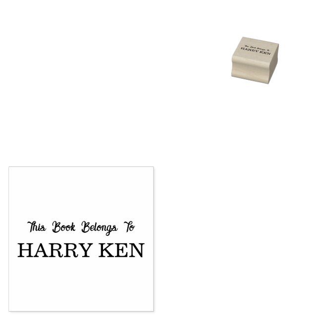 Denna bok tillhör - Namn Bokmärke för barn Stämpel (Stämplad)