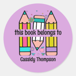 Denna bok tillhör pennbarnens bokmärke runt klistermärke