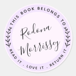 Denna bok tillhör Personlig Runt Klistermärke