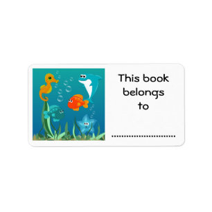 Denna bok tillhör, Under havet Adressetikett