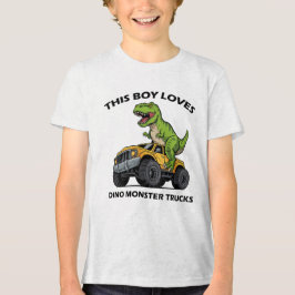 Denna Boy Kärlek Monster Lastbilar - Dinosaur Mons T Shirt