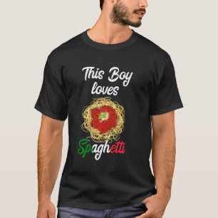 Denna Boy Kärlek Spaghetti Italienska Pasta Noodle T Shirt