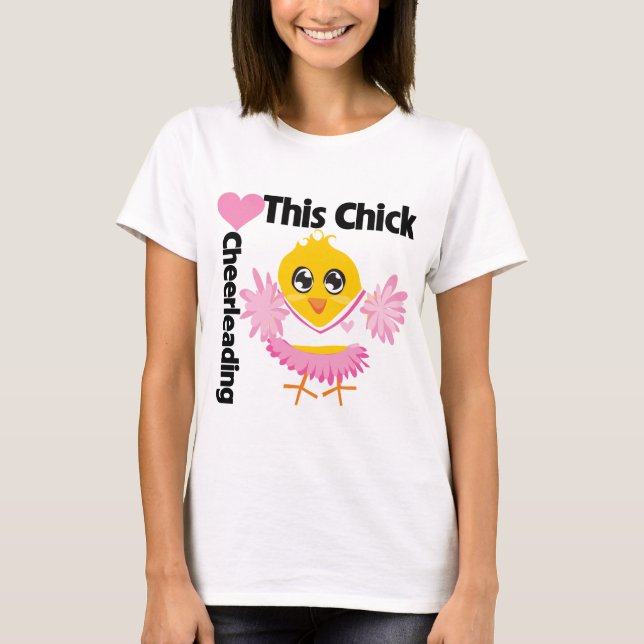Denna chick älskar Cheerleading T-shirt (Framsida)