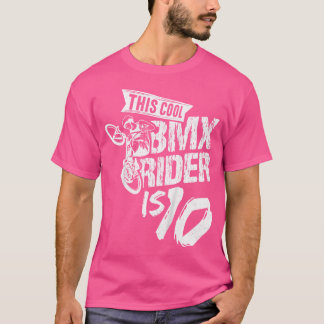 Denna Coola BMX Rider är 10 BMX Cycling Bike Mtb B T Shirt