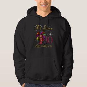 Denna drottning föddes den 10 december Svart kvinn Hoodie