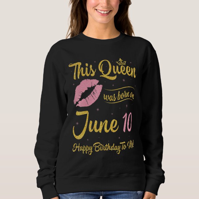 Denna drottning föddes den 10 juni Grattis på föde T Shirt (Framsida)