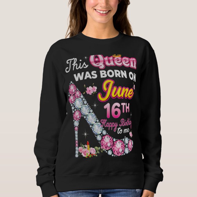 Denna drottning föddes den 16 juni 16 Grattis på f T Shirt (Framsida)