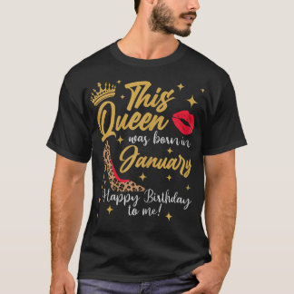 Denna drottning föddes i januari Grattis på födels T Shirt
