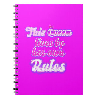 Denna drottning följer aldrig regler rosa anteckningsbok