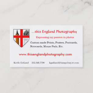 Denna England fotografi Visitkort