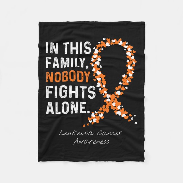 Denna familj ingen bekämpar Ensam Leukemia Cancer  Fleecefilt (Framsidan)