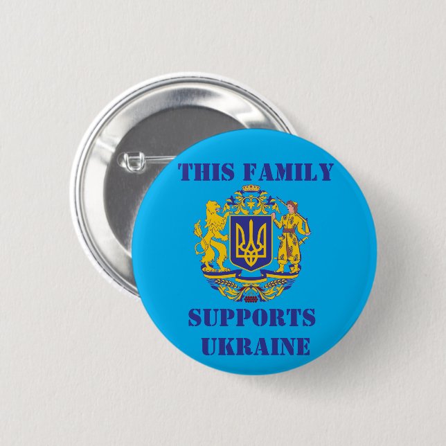 DENNA FAMILJ STÖDER UKRAINA KNAPP (Framsida & baksida)