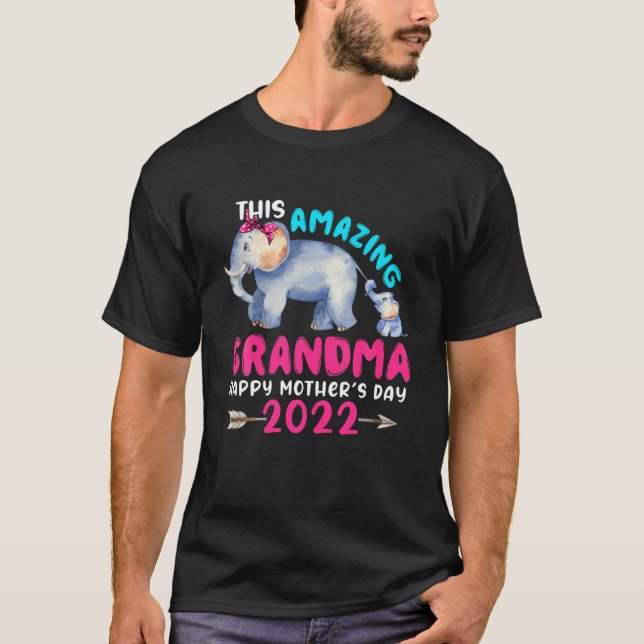 Denna Fantastisk Grandma Mors dag 2022 Elephant Mo T Shirt (Framsida)