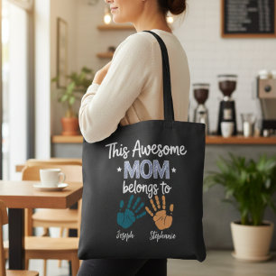 Denna fantastiska mamma tillhör Handprint Mom Tygkasse