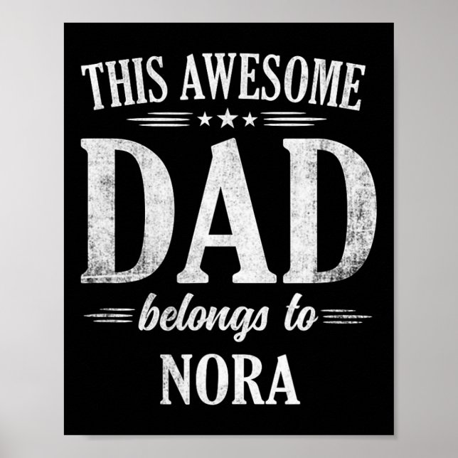 Denna fantastiska pappa tillhör Nora Fars dag Föde Poster (Framsidan)