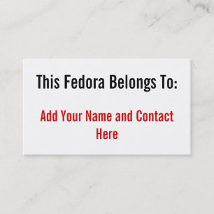 Denna Fedora hör hemma till Visitkort