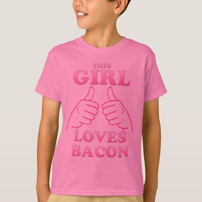 Denna FLICKA älskar bacon i rosor Tee Shirt (Framsida)