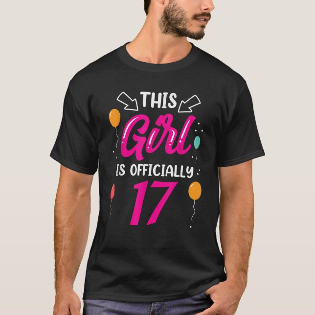 Denna flicka är officiellt 17 år gammal t shirt (Framsida)