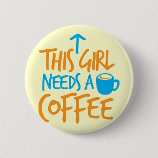Denna flicka behöver ett kaffe! koffeinet tankar knapp