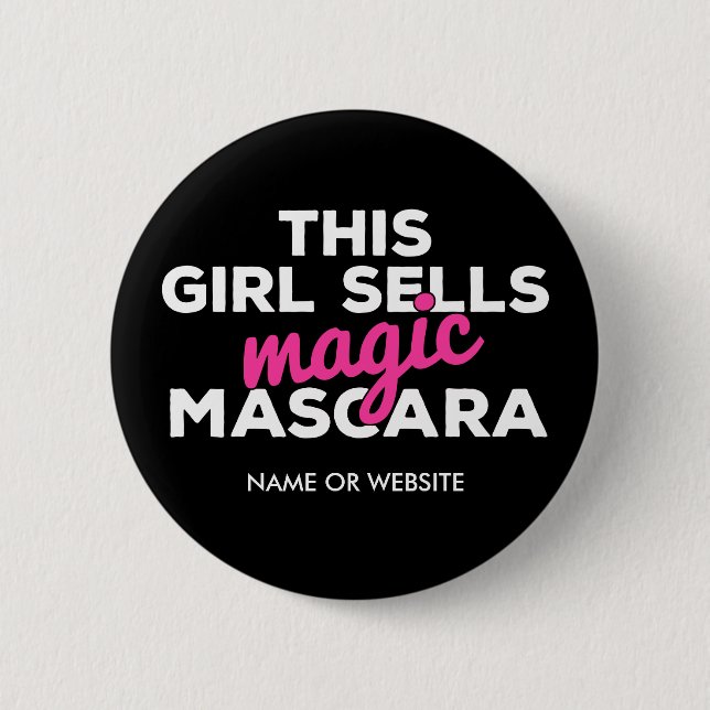 Denna flicka säljer magisk Mascara Knapp (Framsida)